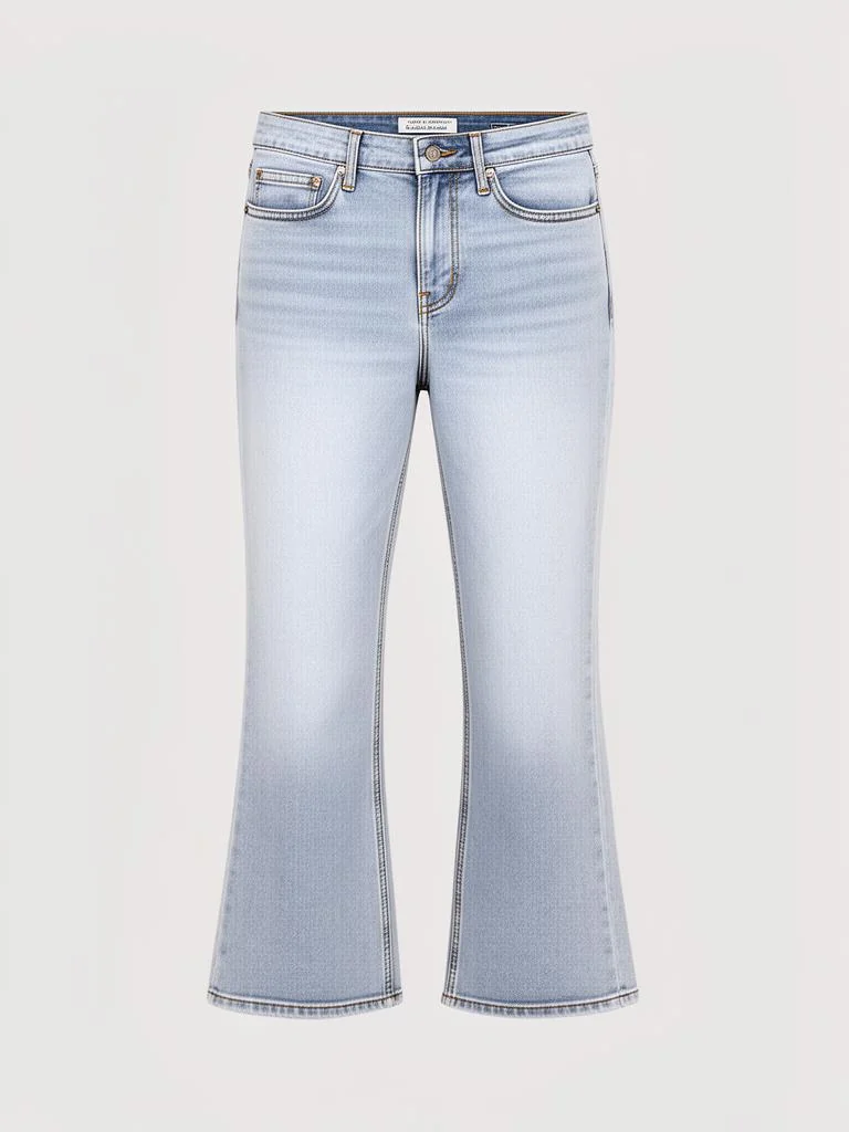 Lumen Studio Cropped Flared High-Waist Jeans